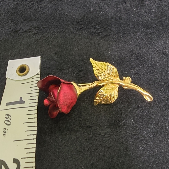 Signed Red Rose Pin - Picture 6 of 6